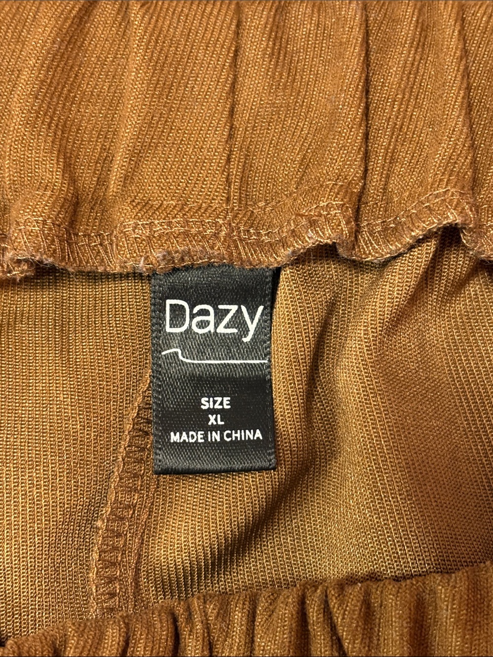Brown Elastic Waist Midi Skirt - Picture 3 of 3